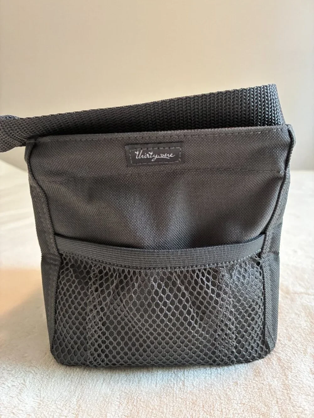 Thirty-One Littles Carry-All Caddy Gray Bicycle Print NWT Organizer Storage Bin